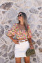 White Belted Denim Skirt - 2