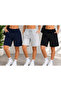 3 Pieces (Shorts) Black-Grey-Navy Blue Women's Oversize Shorts Bermuda Comfortable Fit Anti-Sweat