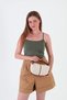 Flowers Versatile Strap Canvas Women's Handbag Brown - 4
