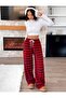 Plaid Patterned Lace-Up Relaxed Fit Wide-Leg Sweatpants / Pajama Bottoms - 3