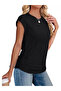 Women's short sleeve crew neck iskon blouse with side ruching - 5