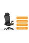 High Back Mesh Office Chair with Back Support and Fixed Headrest, Breathable Design for Long Use, Height Adjustable with Tilt and Lock, Grade 3 Gas Lift, Fiberglass Base - 6