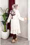 Bürümcük Fabric Skirt Gathered Tunic 0903-05 Ecru - 6