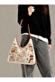 Custom Printed Adjustable Strap Zippered Moon Shoulder Bag with Coffee and Cat Theme - 4