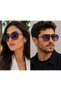 Unisex Black Gradient Glass Square Sunglasses Metal Frame with Uv400 Protection
