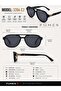 Phantom Polarized Square Sunglasses for Men & Women, Black Frame with Gold Accents, Smoke Grey Lenses | Model 3286-C2 - 3