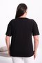 Women's V-Neck Viscose Blouse with Stone and Pearl Detailing - 5