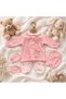 4-Piece Hospital Discharge Set with Floral Collar and Teddy Bear - 2