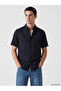Ozmarka New Season Navy Blue Regular Fit Men's Shirt