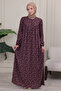 Floral Print Round Robe Mother Hijab Dress - 5