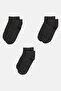 Kids Boy 3 Pair Textured Ankle Socks, Grey - 3