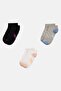 Kids Girl 3 Pair Textured Ankle Socks, Multicolor - 3