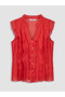 Original Ruffled Collar Tulle Blouse - 5