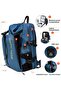 Durable Gym Sports Backpack Water Resistant 18.5 Inch Casual Daypack with Luggage Trolley Carry Belt and Built in USB Jack for Men B00391-XD Blue - 7