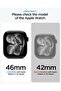 Apple Watch Series 11/10 (46mm) Thin Fit 360 Waterproof Case with Tempered Glass Screen Protector Cover - Black - 2