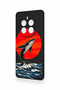 Realme 12 Pro Compatible Red Sun Whale Pattern Silicone Case - 2