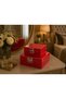 Inside Velvet Lacquered Painted Outside Glass Double Set Decorative Box Square Jewelry Chest Makeup Box 22X10 - 17X8Cm