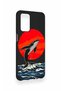 Oppo A55 Compatible Red Sun Whale Pattern Silicone Case - 4