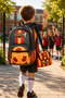 Primary School Orthopedic Waterproof 3 Compartment Primary School Boy's Backpack with Water Bottle - 7