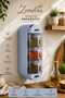 Spice Rack Set Countertop Set Wall Mounted Spice Rack Set with Stand 5 Drawers Self-Adhesive Gray