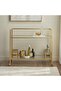 2 Tier Serving Trolley with Clear Glass Shelves, Welded Metal Frame Bar Cart with Lockable Wheels - 2