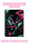 Neon Pink Blue Street Art Design A5 50 Sheets 100 Pages Spiral Ruled Notebook - 5