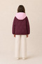 Girl's Burgundy Pink Hooded Quilted Patterned Water Repellent Winter Puffer Coat - 6