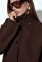 Viorna Ribbed Half Turtleneck Buttoned Cardigan - 3
