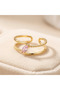 Pink Marquise Zircon Stone Adjustable Stylish Women's Ring - 2