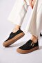 Solaser women's black nubuck leather shoes with side buckle strap - 2