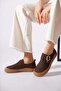 Solaser Side Buckle Scarf Genuine Leather Women's Shoes Brown Nubuck - 2