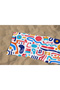 Pastel Abstract Line Patterned Cotton Digital Printed Children's Unisex Beach Towel Seaside Sea Towel - 5