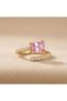 Adjustable Square Cut Pink Zircon Stone Women's Ring
