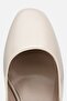 Women's Beige Patent Leather Open-Back Thick Heeled Shoes - 5