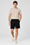 Men Solid Chino Shorts, Black - 5