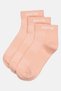Kids Girl 3 Pairs Brand Logo Ankle Socks, Pink