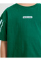 Boys Dark Green Oversized T-Shirt and Striped Shorts Set - 4