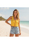 Women's Knitwear Front Tie Sleeveless Yellow Color Blouse Bb2750 - 4