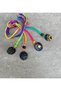 Handmade Set of 4 Wooden Mandala Necklaces - Colorful Neon String Acrylic Design Jewelry - Measurements Are in the Images - 4