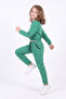 2-Piece Round Neck, Elastic Waist, Cropped Cut, 4-Piece Girls' Top and Bottom Tracksuit Set - 3
