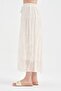 Women's beaded belted lined skirt with elastic waistband design - 4