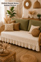 Firfirli Cotton Linen Sofa Cover Bohemian Style 90X200 cm