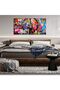 True Love Always Wins Graffiti Canvas Wall Art | 50x100 Inches Gallery Wrapped | Street Art with Soldier Dove Peace Sign | Modern Urban Decor - 5