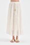Women's beaded belted lined skirt with elastic waistband design - 3