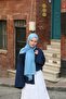 Allure Plain Tencel Shawl - Blue - 2