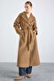 Knitted and Button Detailed Double-Breasted Premium Coat K. Kamel 3170 - 3