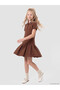 Quality Pieces from Çelebi Store Devrik Roba Collar Pleated Girls' Dress - 6