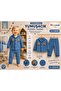 Baby Boy Soft Textured 2-Piece Pajama Set with Teddy Bear Embroidery, 100% Cotton - 5