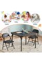 Boys and Girls Folding Table and Chairs Set of 2, Portable Table and Chair with Pu Soft Cushion,Suitable for Eating,Reading and Playing (Black) - 3