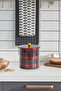 Plaid Patterned Metal Round Storage Container, 17.5 Cm, Kitchen Storage, 0.5 Lt